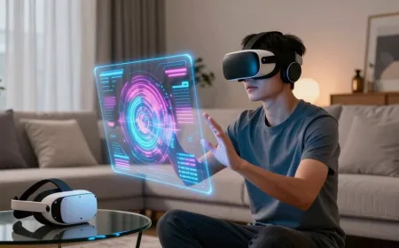 Augmented and virtual reality headsets showcase improved display resolution and advanced motion tracking technology.