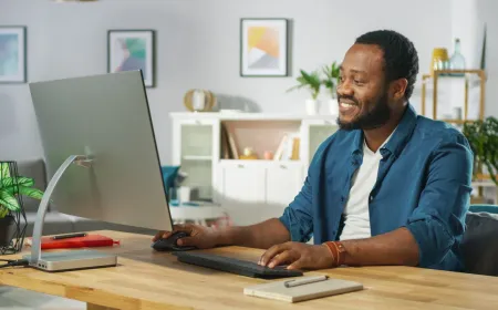 Workers troubleshoot connectivity issues and frozen screens during a hybrid video conference.