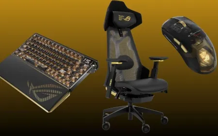 New ASUS ROG gaming peripherals and accessories on display at Computex 2026.