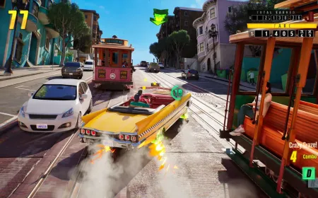 Crazy Taxi: World Tour title screen highlighting the 2027 release and first multiplayer modes across platforms.