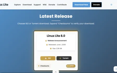 The Linux Lite 8.0 desktop displays the Xfce 4.20 interface alongside the default Firefox browser.