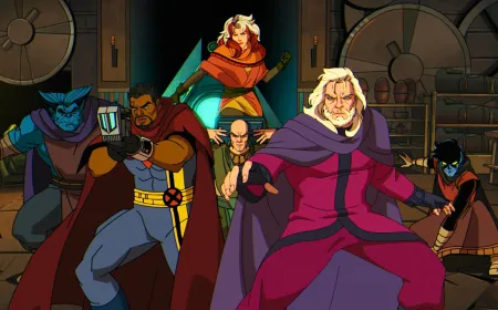 Split screen comparing X-Men 97 and Masters of the Universe characters alongside streaming and box office data