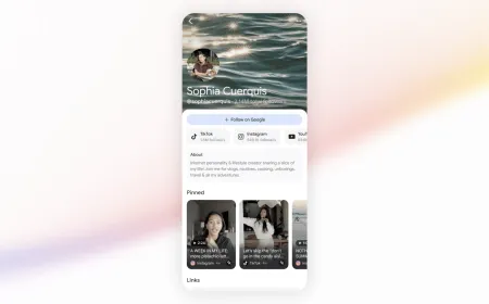 Google search interface displaying customizable profiles for verified creators