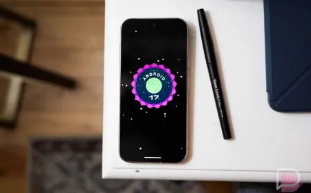 Pixel smartphone screen showing the Android 17 stable update installation progress
