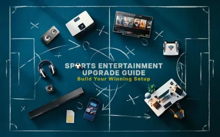 Living room entertainment system featuring a television and audio speakers positioned for sports viewing.