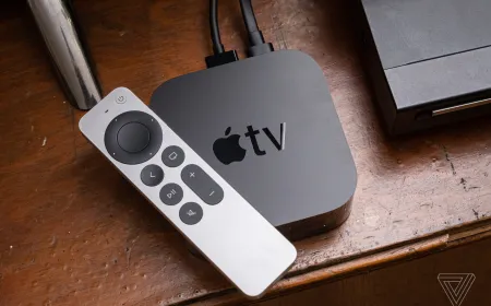 The Apple TV software interface is displayed during a recent developer conference.