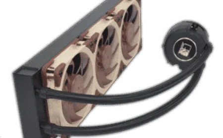 The Noctua NL-LC1-36 all-in-one liquid cooler features a black radiator and pump block.