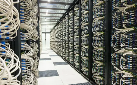 This photograph shows a data center facility in Ohio.