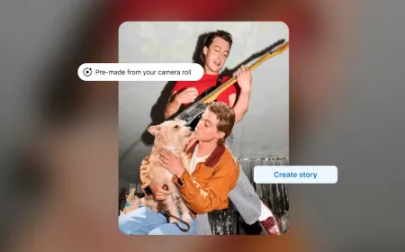 Facebook mobile interface highlighting integrated AI chat and photo editing tools