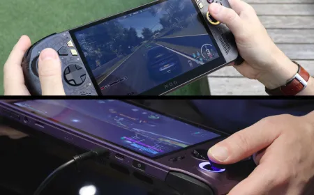 The MSI Claw 8 EX AI+ and Asus ROG Xbox Ally X20 handheld gaming PCs are displayed side by side.