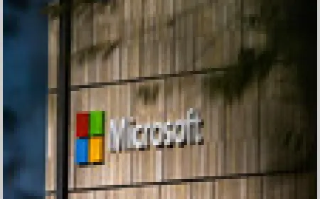 The image displays the Microsoft corporate headquarters.