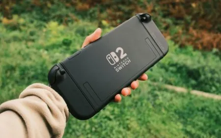 The Nintendo Switch 2 console displays the newly designed user-replaceable battery compartment.