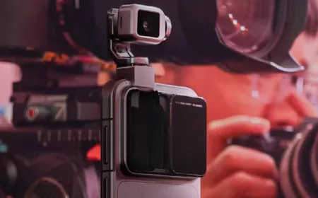 Promotional still of the Honor Robot Phone highlighting its mobile cinematic video recording features at a film festival.