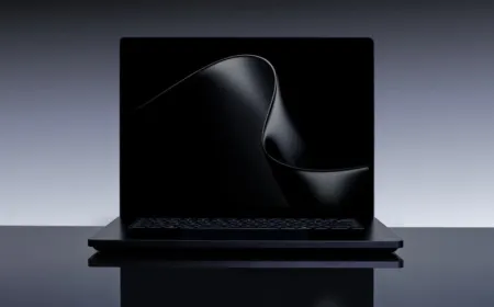 The Microsoft Surface Laptop Ultra is shown in a closed position with its standard chassis visible.