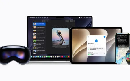 Apple keynote stage display featuring Apple Intelligence and Siri update announcements