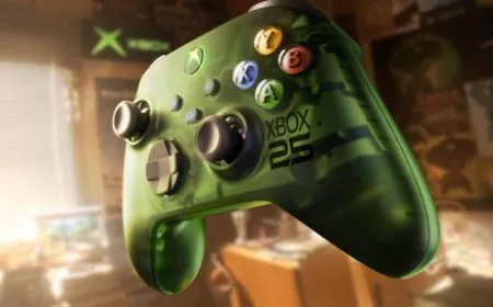 Translucent green Xbox Series X25 Limited Edition console featuring a chassis inspired by the original 2001 hardware.
