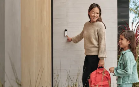 The Google Home app displays updated camera navigation and Gemini AI voice assistant controls for smart home management.