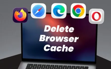 Browser privacy settings menu displaying cache deletion options