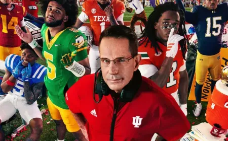 The promotional artwork displays the EA Sports College Football title for the upcoming PC version.