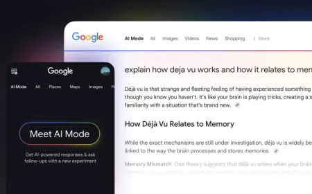 This screenshot shows the Google Search interface with the newly tested AI Mode feature in Chrome Canary.