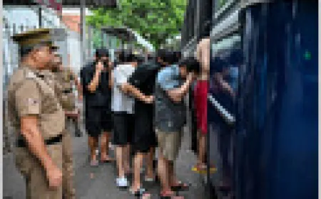Sri Lankan police conduct operations against relocated online scam gangs in coastal resort areas.