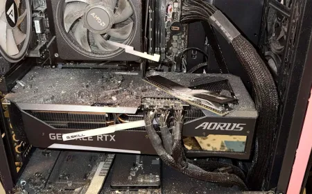 The damaged desktop computer tower displays a visible bullet hole after deflecting a stray projectile.