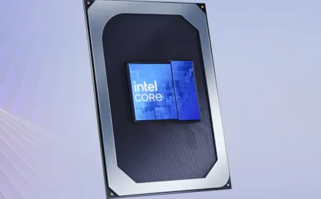 A technical diagram displays Intel CPU cores integrated with Nvidia RTX GPU chiplets for upcoming hybrid laptop processors.