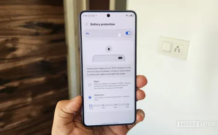 A smartphone screen displaying Android battery protection settings.