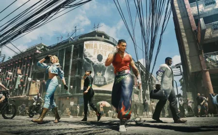 The artwork features four new protagonists from the narrative fighting game Virtua Fighter Crossroads.