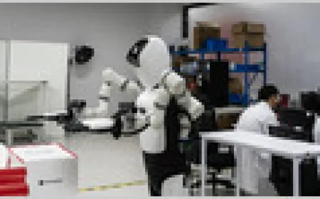 Chinese manufacturers display humanoid robot components at the Humanoids Summit in Tokyo.