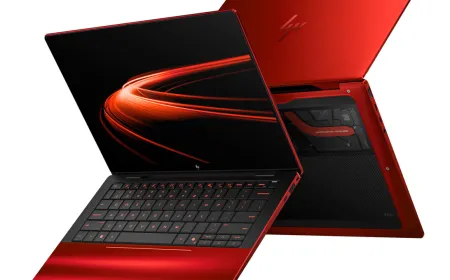 Limited edition HP Scuderia Ferrari AI PC featuring racing livery and branding.