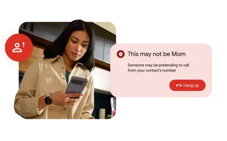 Google analyzes incoming audio streams to identify synthetic voice patterns in scam calls.