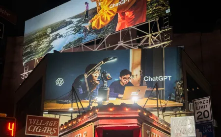 ChatGPT advertisement featuring retro-style graphics and nostalgic design.