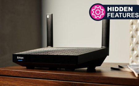 A home router displays guest network settings alongside isolated smart devices.