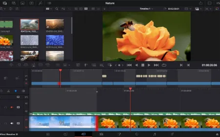 The interface displays the DaVinci Resolve 21 photography workspace with node-based grading tools.