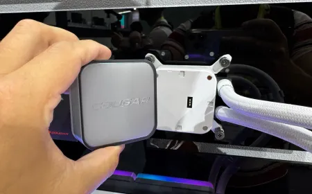 The Cougar LQX Pro and Elite AIO liquid coolers feature VRX fans and integrated display panels for system monitoring.