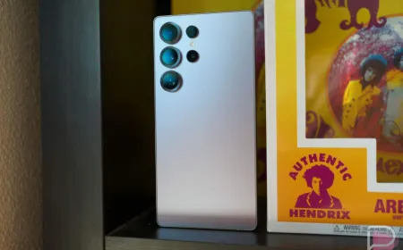 The Samsung Galaxy S25 Ultra one terabyte smartphone is displayed alongside promotional pricing details.