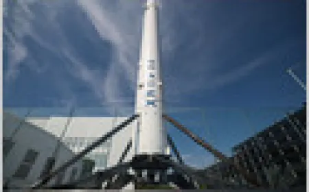 SpaceX headquarters exterior during the announcement of its record-breaking initial public offering