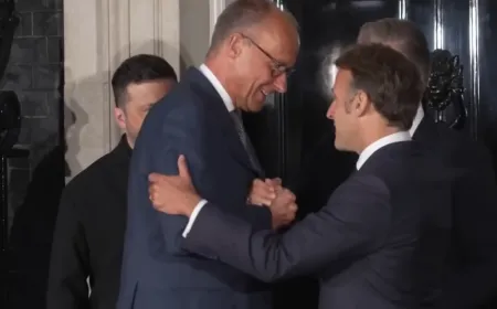 German Chancellor Friedrich Merz and French President Emmanuel Macron halt joint fighter jet development.