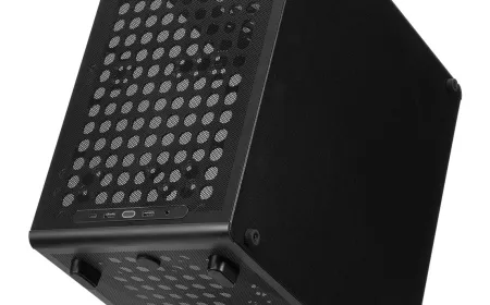 Cooler Master Q300L V3 compact microATX chassis showing internal airflow and component layout.