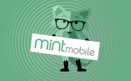 A smartphone displays updated data allowance details for Mint Mobile subscription tiers.