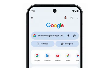 Chrome browser interface displaying the AI mode search redirect error