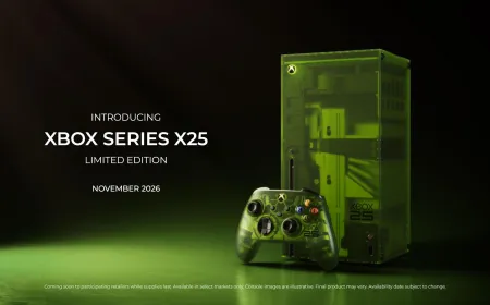The translucent green Xbox Series X25 console and controller feature illuminated branding and transparent casing details.