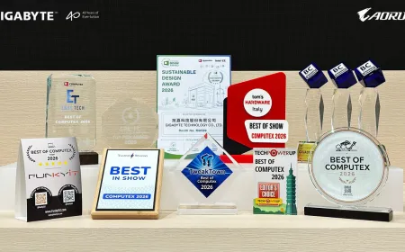 GIGABYTE showcases forty years of computing hardware and AI design milestones at the COMPUTEX 2026 exhibition.