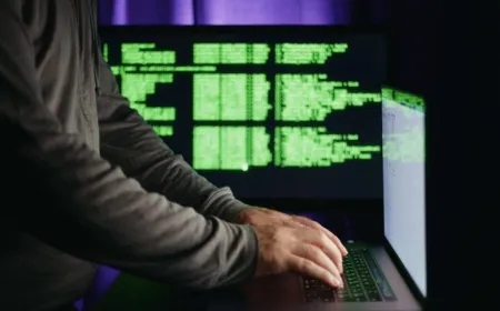 Cloud server racks and network equipment support GitHub code hosting platforms during periods of high traffic.