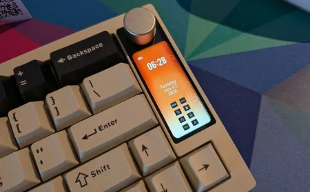 The KRUX Drox features a compact 60% layout, retro styling, three connectivity modes, and a small display screen.