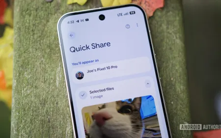 Quick Share family visibility settings interface for household file sharing
