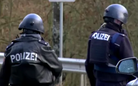 A chart displays the doubling of politically motivated crime in Germany, highlighting trends in right and left wing extrem...