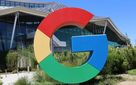 Protesters gather outside a Google office to discuss artificial intelligence ethics and military contracts.