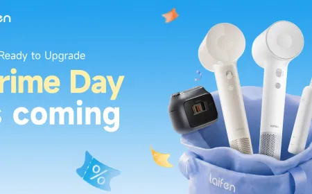 A consumer reviews personal care electronics specifications during Prime Day promotions.